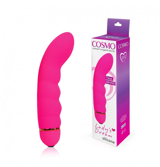 Розовый изогнутый вибромассажер с 20 режимами вибрации - 17 см.