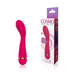 Малиновый изогнутый ребристый вибромассажер с 20 режимами вибрации - 16 см.