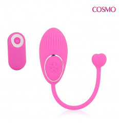 Розовое виброяйцо с 10 режимами вибрации и пультом ДУ