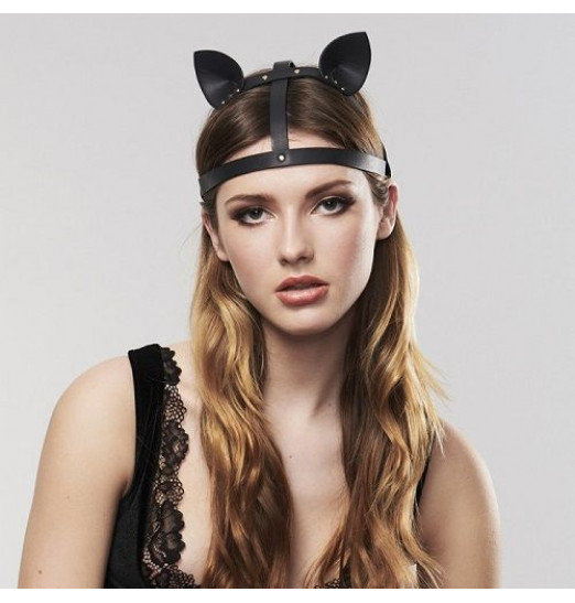 Черные маленькие ушки на тонком ободке Черные маленькие ушки на тонком ободке