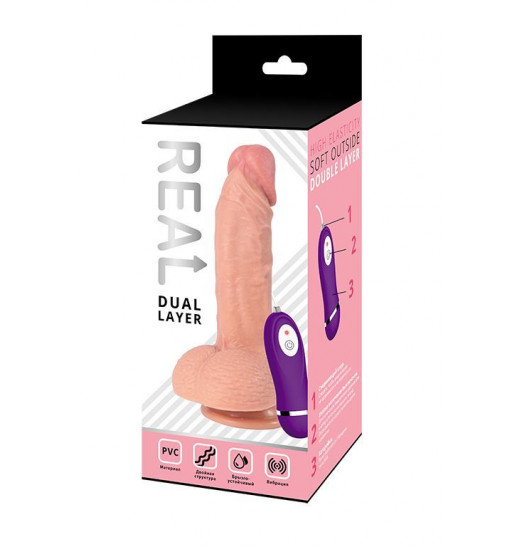Телесный реалистичный вибратор REAL Dual Layer - 21,5 см. Телесный реалистичный вибратор REAL Dual Layer - 21,5 см.