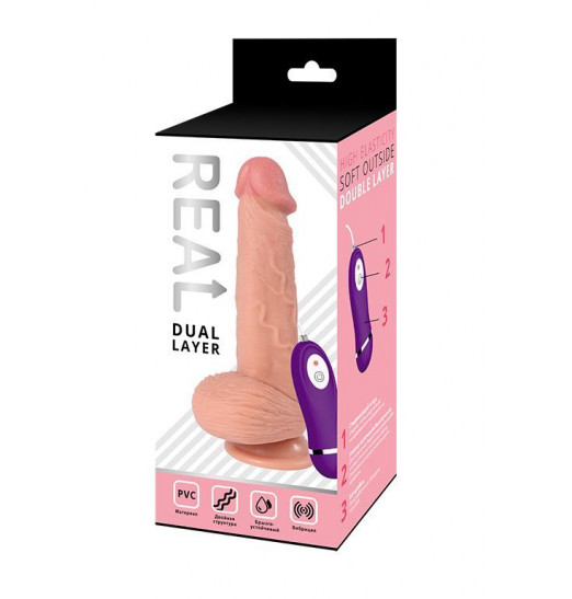 Телесный реалистичный вибратор REAL Dual Layer - 20 см. Телесный реалистичный вибратор REAL Dual Layer - 20 см.