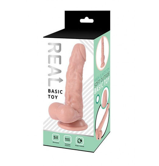 Телесный реалистичный фаллоимитатор REAL с мошонкой на присоске - 17,5 см. Телесный реалистичный фаллоимитатор REAL с мошонкой на присоске - 17,5 см.