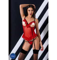 Пикантный полупрозрачный корсаж Cherry с открытым лифом