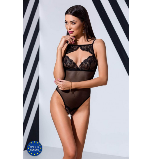 Роскошное полупрозрачное контактное боди Veronique с кружевной вышивкой