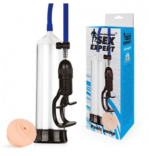 Прозрачная вакуумная помпа с ручным поршнем