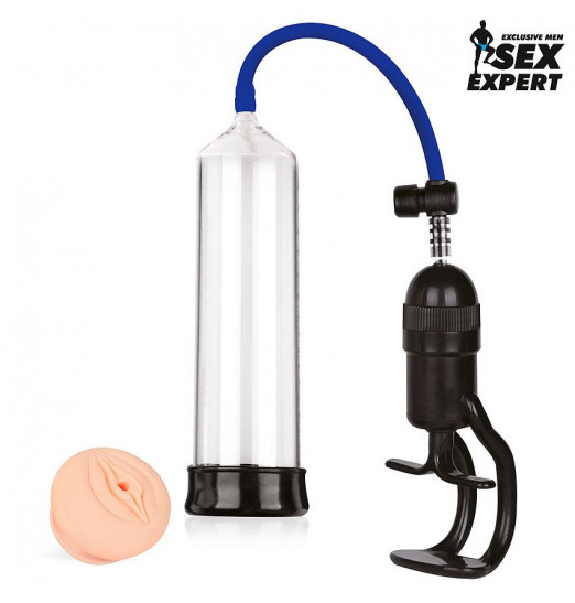 Прозрачная вакуумная помпа с ручным поршнем