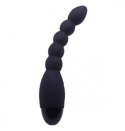 Черный анальный вибростимулятор Lovers Beads - 19 см.