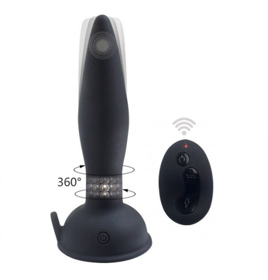 Черный анальный вибростимулятор Remote Control Anal Plug - 17,5 см.