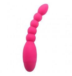 Розовый анальный вибростимулятор-елочка Lovers Beads - 19 см.