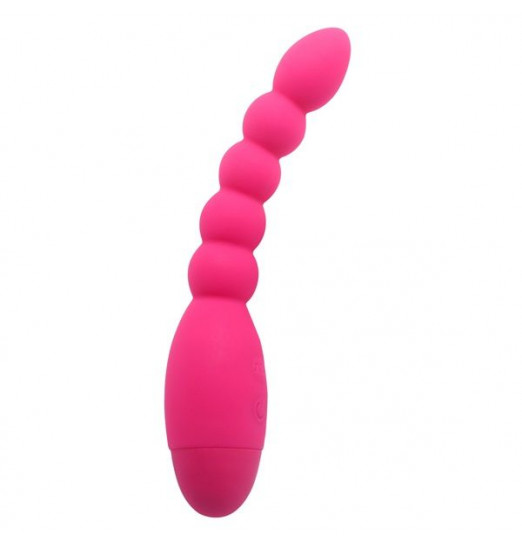 Розовый анальный вибростимулятор-елочка Lovers Beads - 19 см.