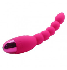 Розовый анальный вибростимулятор Lovers Beads - 19 см.