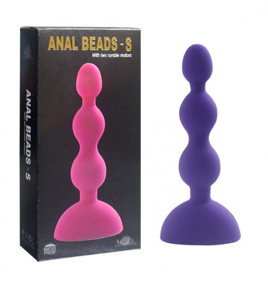 Фиолетовый анальный вибростимулятор Anal Beads S - 14,5 см.