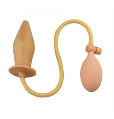 Телесный анальный стимулятор с расширением Pumpn Play Plug - 12 см.