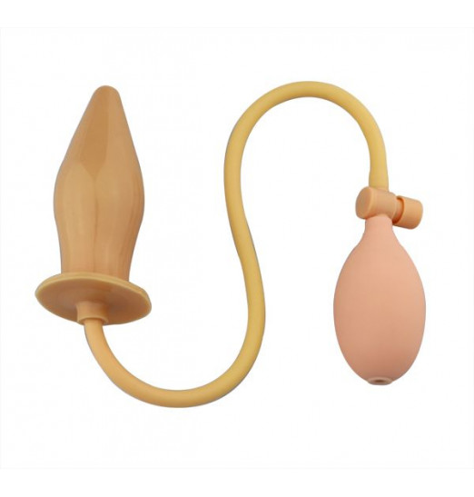 Телесный анальный стимулятор с расширением Pumpn Play Plug - 12 см.