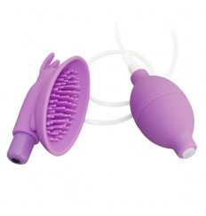 Фиолетовая вакуумная помпа для клитора Naughty Rabbit