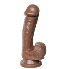 Коричневый реалистичный вибратор Big Glans Dong - 17,8 см.