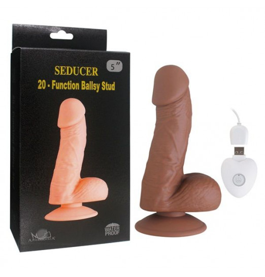 Коричневый вибратор SEDUCER 20 Function Ballsy Stud - 16,5 см. Коричневый вибратор SEDUCER 20 Function Ballsy Stud - 16,5 см.