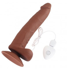 Коричневый вибратор SEDUCER 20 Function Long John - 21,5 см.