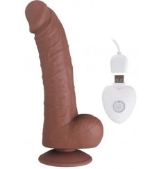 Коричневый вибратор SEDUCER 20 Function Passionate Lust - 22,5 см.