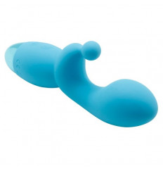 Голубой вибратор INDULGENCE Rechargeable G Kiss - 16,5 см.