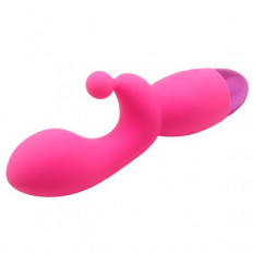 Розовый вибратор INDULGENCE Rechargeable G Kiss - 16,5 см.