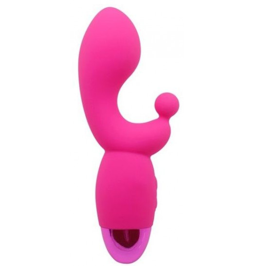 Розовый вибратор INDULGENCE Rechargeable G Kiss - 16,5 см.