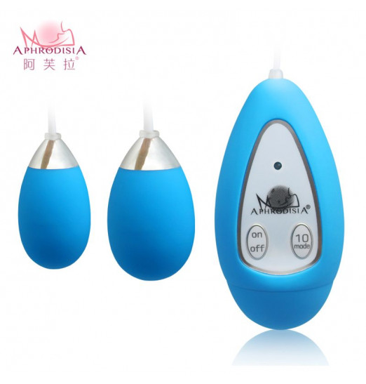 Голубые виброяйца Xtreme 10F Dual Eggs