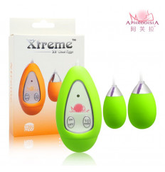 Лаймовые виброяйца Xtreme 10F Dual Eggs