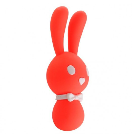 Оранжевый вибростимулятор-зайчик Dorcel - 16 см.