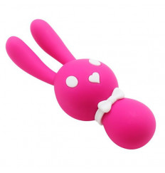 Розовый вибростимулятор-зайчик Dorcel - 16 см.
