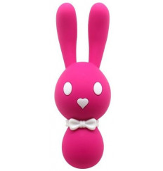 Розовый вибростимулятор-зайчик Dorcel - 16 см.