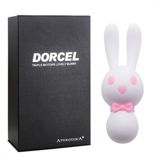 Белый вибростимулятор-зайчик Dorcel - 16 см. Белый вибростимулятор-зайчик Dorcel - 16 см.