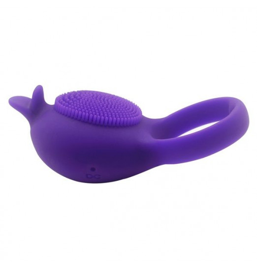 Фиолетовое виброкольцо на пенис Dolphin