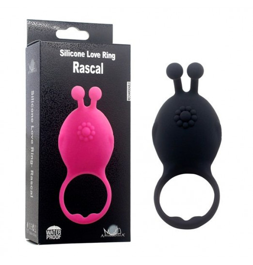 Черное виброкольцо на пенис Rascal