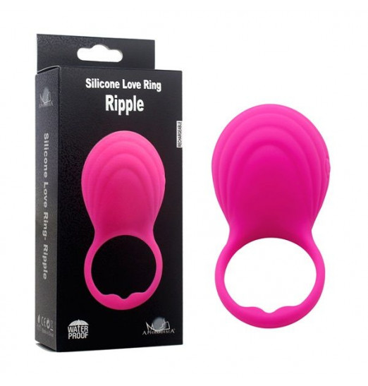 Розовое виброкольцо на пенис Ripple