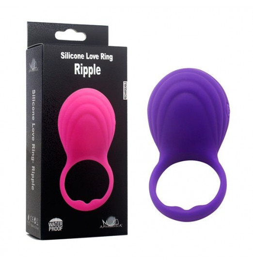 Фиолетовое виброкольцо на пенис Ripple