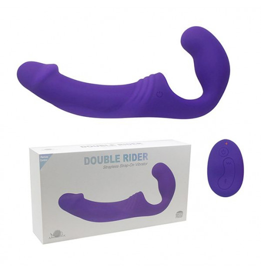 Фиолетовый безремневой вибрострапон с пультом - 21,5 см.