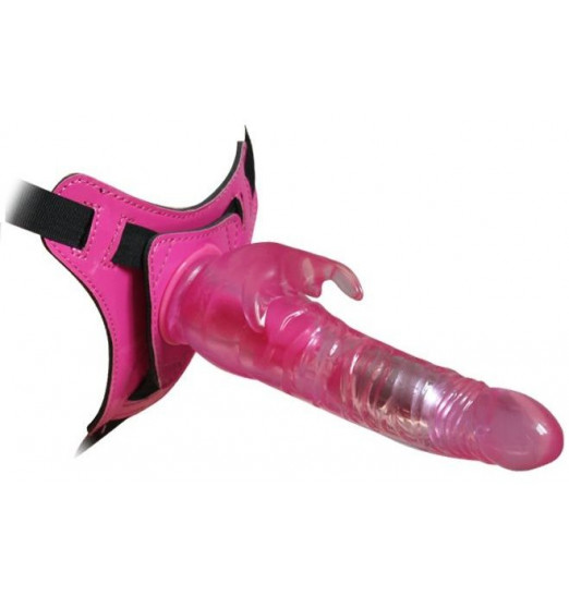 Розовый страпон 10 Mode Vibrations 8.5 Harness Rabbit Dong - 19 см. Розовый страпон 10 Mode Vibrations 8.5 Harness Rabbit Dong - 19 см.
