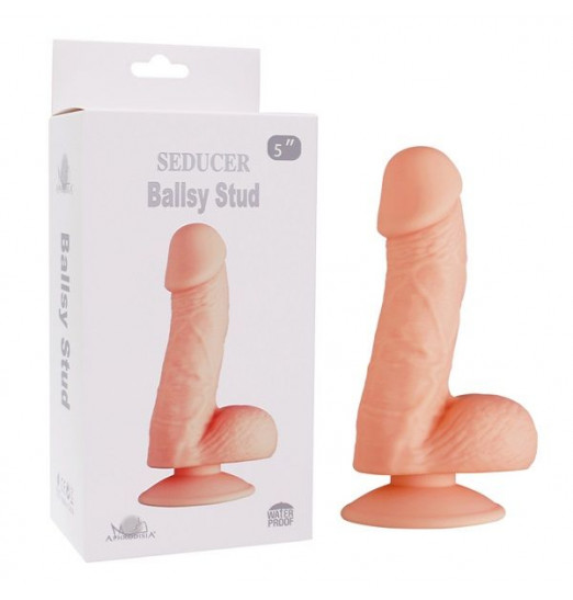Телесный фаллоимитатор SEDUCER Ballsy Stud - 16,5 см.