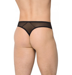 Мужские трусы-стринги из сетки и материала wet-look