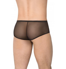 Мужские трусы-шорты с замочками и центральной частью из wet-look ткани