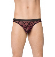 Полупрозрачные сетчатые мужские трусы с завитушками