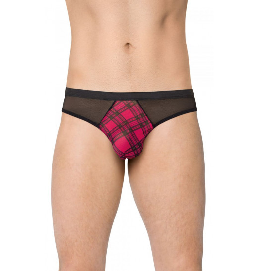 Черные мужские трусы с клетчатой вставкой по центру