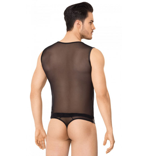 Эротический мужской костюм-сетка с молнией