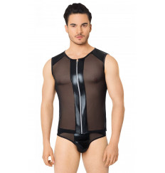 Эротический мужской костюм-сетка с молнией