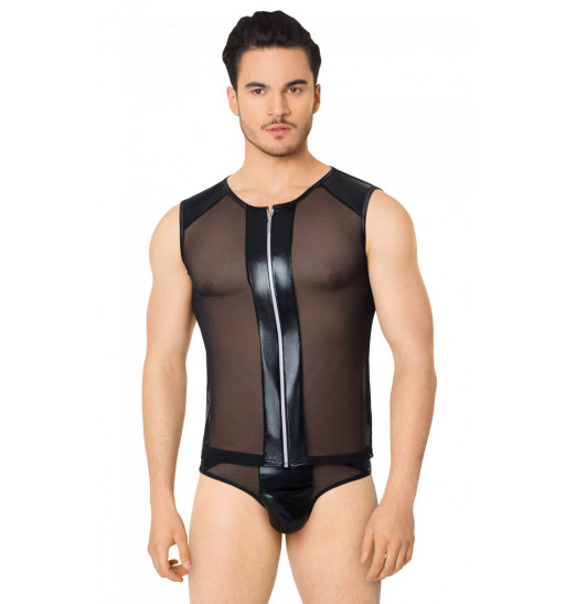 Эротический мужской костюм-сетка с молнией