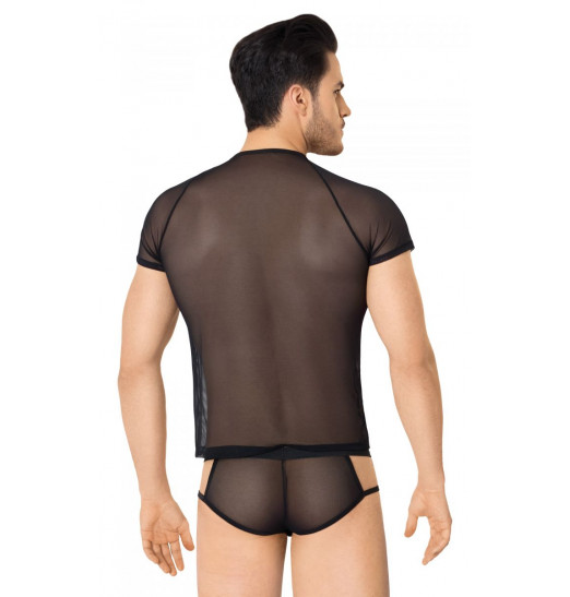 Эффектный полупрозрачный мужской комплект из сетки