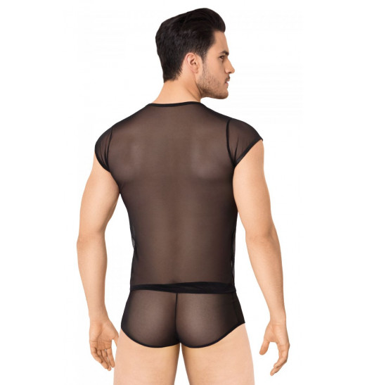 Соблазнительный костюм-сетка в тонкую полоску из wet-look материала Соблазнительный костюм-сетка в тонкую полоску из wet-look материала