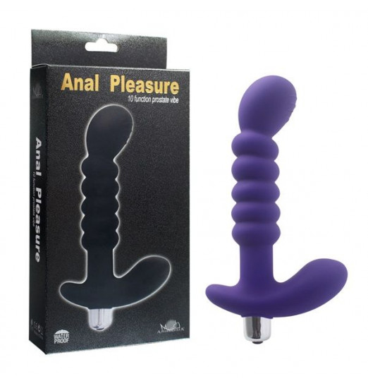 Фиолетовый рельефный вибростимулятор простаты - 17,5 см. Фиолетовый рельефный вибростимулятор простаты - 17,5 см.